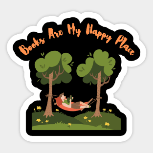 "Hammock Harmony: Books Are My Happy Place" Sticker